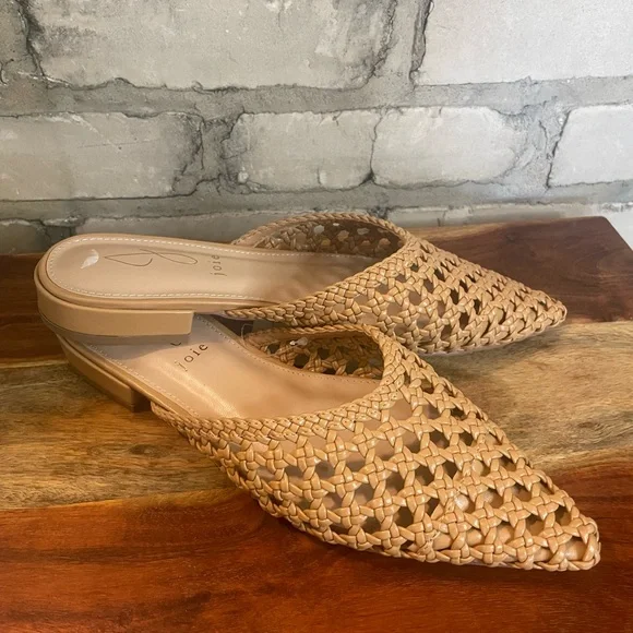 Joie, Behold Pointed Toe Woven Mules, Camel/Nude Sz 6.5 & 7.5, NWT - Picture 1 of 11
